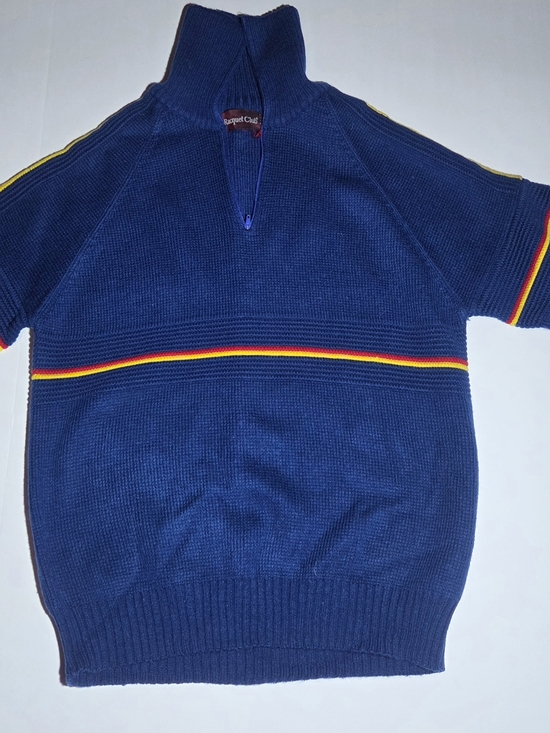 Racquet Club Other - Vintage Racquet Club Quarter Zip Sweater Mens Small Blue Striped Acrylic Retro